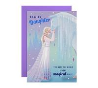 Hallmark Tarjeta de cumpleaños para hija, diseño de Frozen de Disney con actividad