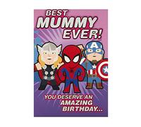 Hallmark Tarjeta de cumpleaños para mamá, diseño de dibujos animados de Marvel Avengers