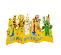 Hallmark Tarjeta de cumpleaños, personajes LEGO, diseño 3D y desplegable, color amarillo