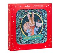 Hallmark Tarjeta de Navidad, paquete múltiple de tarjetas de Navidad, paquete de 16, 2 diseños, Beatrix Potter, Peter Rabbit, con sobres