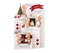 Hallmark Tarjeta de Navidad para esposa, bonito diseño 3D y desplegable con verso sincero, osos lindos, color rojo