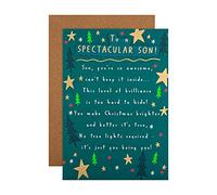 Hallmark Tarjeta de Navidad para hijo, diseño contemporáneo basado en texto con versos sinceros