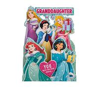 Hallmark Tarjeta de Navidad para nieta, diseño de princesa Disney 3D emergente