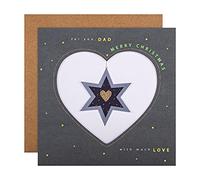 Hallmark Tarjeta de Navidad para papá, diseño clásico de corazón 3D