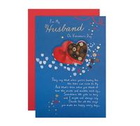 Hallmark Tarjeta de San Valentín para marido, tarjeta de San Valentín para marido, caja de bombones en forma de corazón, día de San Valentín, con sobre, azul