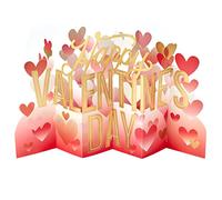 Hallmark Tarjeta de San Valentín, tarjeta de San Valentín grande, diseño de feliz día de San Valentín, rosa, blanco