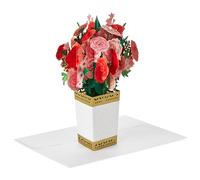 Hallmark Tarjeta de San Valentín, tarjeta del día de San Valentín, 3D y desplegable, ramo de rosas, rojo, blanco, rosa