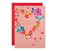 Hallmark Tarjeta del día de la madre para mamá, diseño clásico de corazón floral, rosa, 30,5 x 20,9 cm