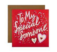 Hallmark Tarjeta especial de San Valentín, tarjeta del día de San Valentín, diseño ilustrado en relieve con cita positiva, color rojo