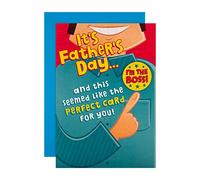 Hallmark Tarjeta grande para el día del padre, diseño divertido con insignia