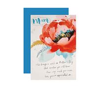 Hallmark Tarjeta para el día de la madre, diseño floral, grande, rojo, verde y azul