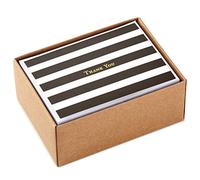 Hallmark Tarjetas de agradecimiento en caja, lámina dorada, blanco y negro, 40 tarjetas en 1 diseño