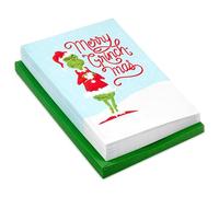 Hallmark Tarjetas de Navidad en caja de Dr. Seuss, Merry Grinchmas (16 tarjetas y 16 sobres)