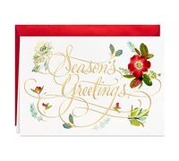 Hallmark Tarjetas navideñas en caja, diseño floral de la temporada (40 tarjetas con sobres)