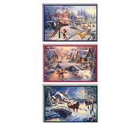 Hallmark Thomas Kinkade - Surtido de tarjetas de Navidad en caja, Mickey Mouse (3 diseños, 24 tarjetas con sobres)