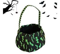 Halloween Buckets- Halloween Candy Bags, Halloweeen Baskets For Kids, Decorative Container With Handle | Easy Grip Spooky Candy Tote For Holiday Storage, Goodies, Snacks, Kids, Family