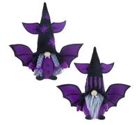 Halloween - Centro de mesa de muñeca enana con ala de murciélago y | Decoraciones de Halloween para interiores para el hogar, escritorio, sala de estar, estantería, lugar de trabajo, dormitorio