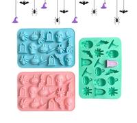 Halloween Chocolate Molds 3 Pieces Non-Stick Chocolate Decoration Soap | Halloween Baking Molds for Kitchen Home Bakery Craft Room Party Classroom School