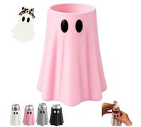 Halloween Ghost Can Holder with Matching Bottle Opener,3D Printed Halloween Beverage Sleeve,Fun Ghost Figurine Table Decor,Spooky Ghost Drink Cooler Halloween Party Supplies ，Pink：12oz std