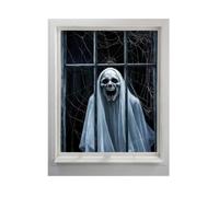 Halloween Ghost Window Cover | Gothic Female Curtain Spooky Indoor Outdoor