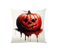 Halloween Pillow Covers - Vintage Linen Fabric, Trick Or Treat Square Cushi | Horror Horror Halloween Sofa Bed Throw Cushion Cover Vintage Halloween Bedroom, Living Room, Chair, Car, Workplace Home Decor