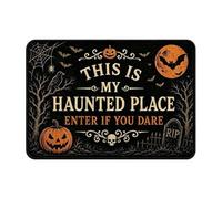 Halloween Pumpkin & Bat Door Mat - Decorative Indoor/Outdoor Rug (80x50cm)