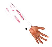 Halloween sangre mano columna vertebral escalofriante sangre salpicadura | El accesorio de mano de Halloween cuenta con un diseño flexible reutilizable con un aspecto espeluznante