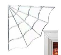 Halloween Stained Glass Spider Web Suncatcher Decorative Hanging Artwork Dangle Design 7.8x7.8 Inch Window Decor Double Sided Nature Inspired Ornament For Home Seasonal Decoration Gift Idea