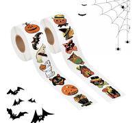 Halloween Stickers - 500 Stickers Self Adhesive Spooky Sticker Roll Set
