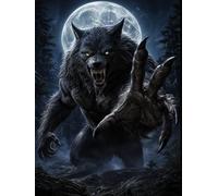Halloween Werewolf Under the Full Moon: Lined Notebook | Gothic Horror Journal | Dark Fantasy Artwork | Gift for Wolf Lovers and Horror Fans