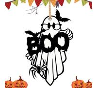 Halloween Wooden Door Sign - Cute Spooky Wooden Holiday Wall Decor, Rustic