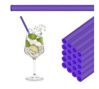 HALM Pajitas de cristal reutilizables, 50 unidades, rectas, 20 cm, para gastronomía, restaurante, bar, cafetería, hotel, apto para lavavajillas, pajitas de cristal