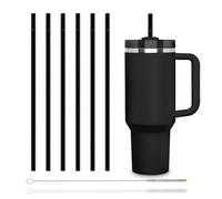 HALM Stanley Quencher - 6 pajitas de vidrio reutilizables para vaso con asa, accesorio de vaso de acero inoxidable, sin BPA y apto para lavavajillas
