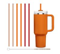 HALM Stanley Quencher - Pajitas de vidrio para vaso con asa, reutilizable, de acero inoxidable, sin BPA, aptas para lavavajillas