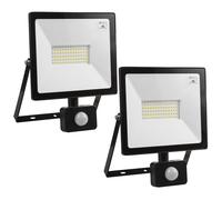 Halógenos LED 2x unidades detector de movimiento Maclean 50W 4000lm 4000K IP44 [EEK: F]