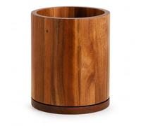 Halorin Soporte para utensilios de cocina de madera, giratorio 360°, antideslizante, soporte para utensilios de cocina, almacenamiento para cosméticos, artículos de papelería, flores frescas