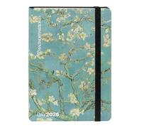 HALTADEFINIZIONE - Agenda mini diaria de 12 meses, agenda 2026 con tapa impresa con una obra de arte de Monet, cierre elástico, doble marcador y 352 páginas, 11 x 15,3 cm, rama
