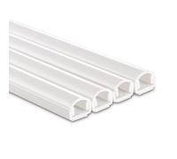 Hama 00020570 - Canal de PVC semicircular para Cables, 100x1.1x1.0 cm, Color Blanco, 4 Unidades
