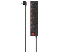 Hama 00223158 Toma Filtrada 6 Interruptores Negro