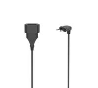 Hama | Cable de Extensión de 3 Metros con Enchufe Angular | Alargador de Corriente para Interiores | Cable Flexible para Pared | Color Negro