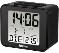 Hama Reloj despertador digital Cube – Alarma, Calendario, Termómetro, Pilas – Negro