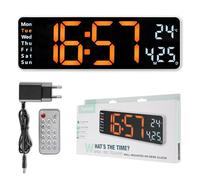 Hama Reloj de pared Santa Cruz digital, termómetro, gran pantalla, mando a distancia Blanco