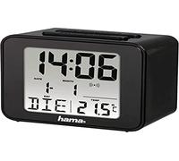 Hama I Reloj Despertador Digital (Cube, Reloj sobremesa, Alarma, Calendario, Termómetro, Pilas) Negro