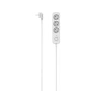Hama Interruptor de 3 vías, 1.4 m, 3 tomas, 3 puertos USB, protección táctil, iluminación LED, blanco