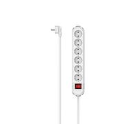 Hama Power Strip 6-FOLD 90 Gedraaid Switch Wall Mounting 2 M White