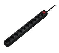 Hama - regleta de 10 tomas, con interruptor luminoso, cable de 3 metro