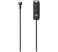 Hama Regleta 2-FOLD 2 tomas IP44 con interruptor y cable 2 m para exterior - Negro