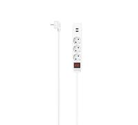 Hama Regleta 3 enchufes 2 USB, con interruptor, cable 1,4 m, blanca