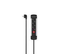 Hama Regleta Power Strip 3-FOLD 3 enchufes Schuko, interruptor, 3 m, aluminio, montaje en pared
