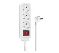 Hama Regleta Power Strip 3-FOLD - 3 tomas, protección infantil, interruptor, cable 1,4 m - Blanco